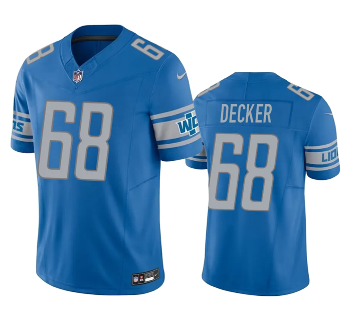 Blue Detroit Lions #68 Taylor Decker 2023 F.U.S.E. Vapor Untouchable Limited Stitched Jersey - DTL248