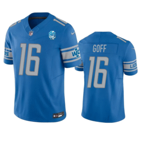 Blue Detroit Lions #16 Jared Goff 2023 F.U.S.E. 90th Anniversary Vapor Untouchable Limited Stitched Jersey - DTL118