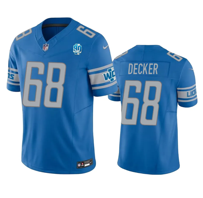 Blue Detroit Lions #68 Taylor Decker 2023 F.U.S.E. 90th Anniversary Vapor Untouchable Limited Stitched Jersey - DTL164