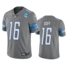 Grey Detroit Lions #16 Jared Goff 2023 90th Anniversary Vapor Untouchable Limited Stitched Jersey - DTL195