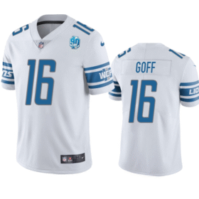 White Detroit Lions #16 Jared Goff 2023 90th Anniversary Vapor Untouchable Limited Stitched Jersey - DTL108