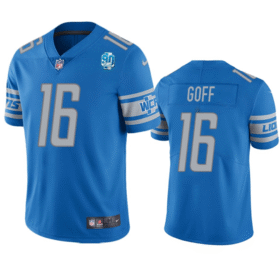 Blue Detroit Lions #16 Jared Goff 2023 90th Anniversary Vapor Untouchable Limited Stitched Jersey - DTL370
