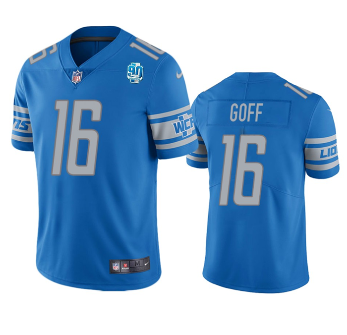 Blue Detroit Lions #16 Jared Goff 2023 90th Anniversary Vapor Untouchable Limited Stitched Jersey - DTL370