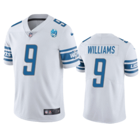 White Detroit Lions #9 Jameson Williams 2023 90th Anniversary Vapor Untouchable Limited Stitched Jersey - DTL245