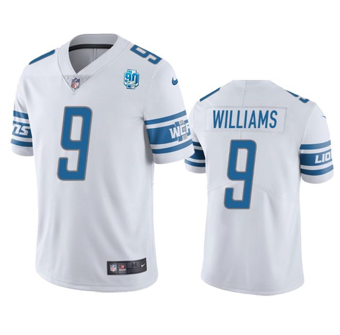 White Detroit Lions #9 Jameson Williams 2023 90th Anniversary Vapor Untouchable Limited Stitched Jersey - DTL245