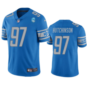 Blue Detroit Lions #97 Aidan Hutchinson 2023 90th Anniversary Vapor Untouchable Limited Stitched Jersey - DTL214