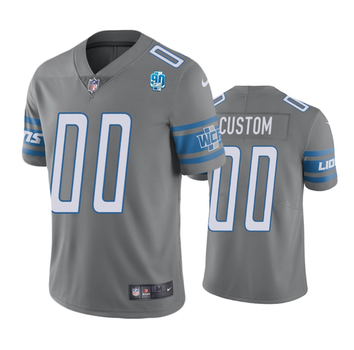 Grey Detroit Lions Active Player Custom 2023 F.U.S.E. 90th Anniversary Vapor Untouchable Limited Stitched Jersey - DTL375