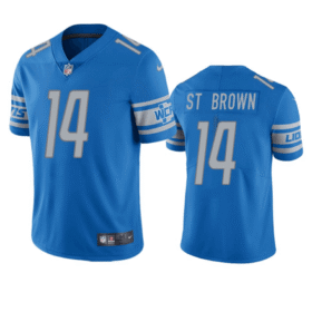 Blue Detroit Lions #14 Amon-Ra St. Brown Vapor Untouchable Limited Stitched Jersey - DTL185