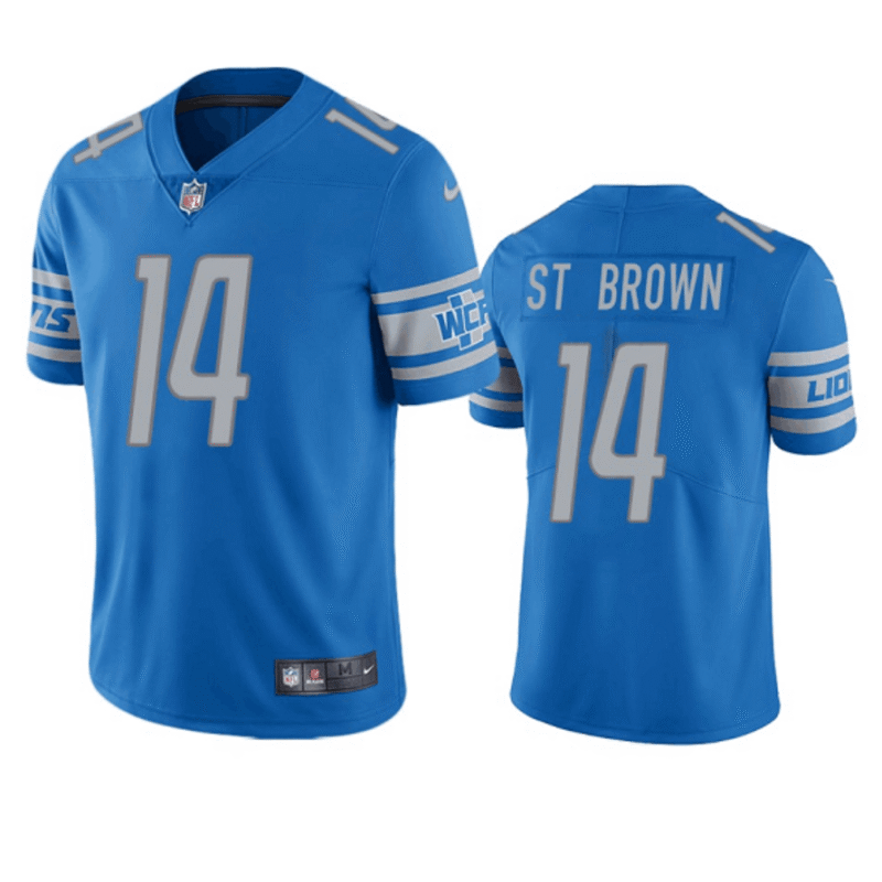 Blue Detroit Lions #14 Amon-Ra St. Brown Vapor Untouchable Limited Stitched Jersey - DTL185