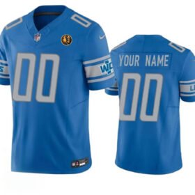 Blue Detroit Lions Active Player Custom 2023 F.U.S.E. With John Madden Patch Vapor Limited Stitched Football Jersey - DTL200