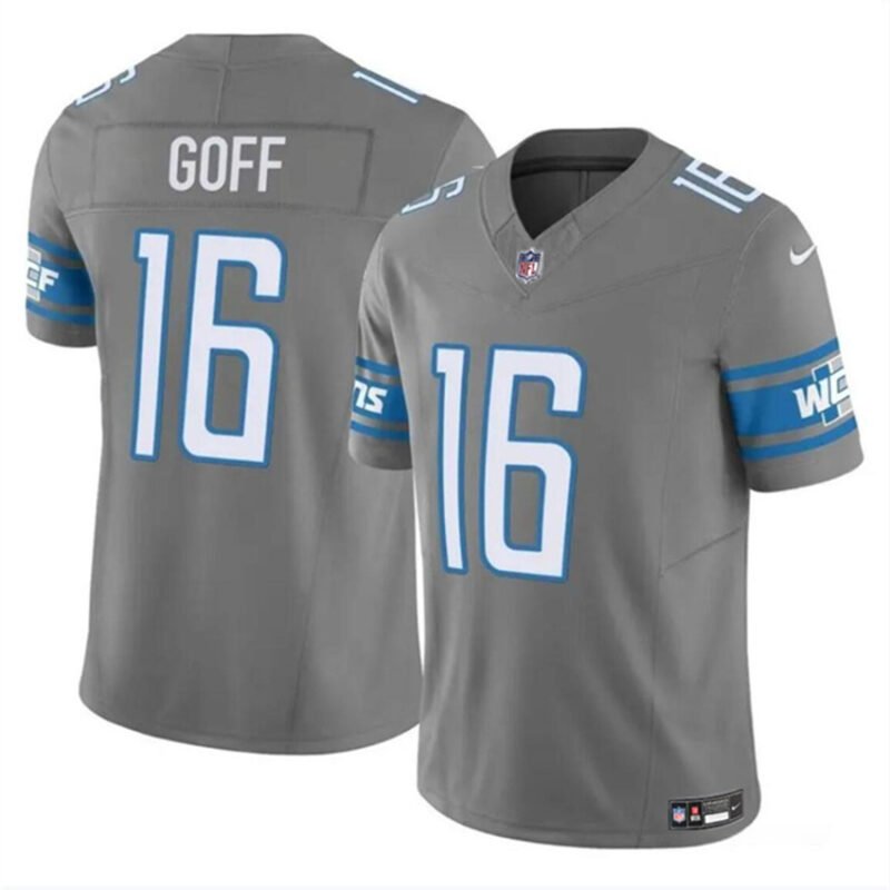 Grey Detroit Lions #16 Jared Goff 2023 F.U.S.E. Vapor Untouchable Limited Stitched Jersey - DTL141