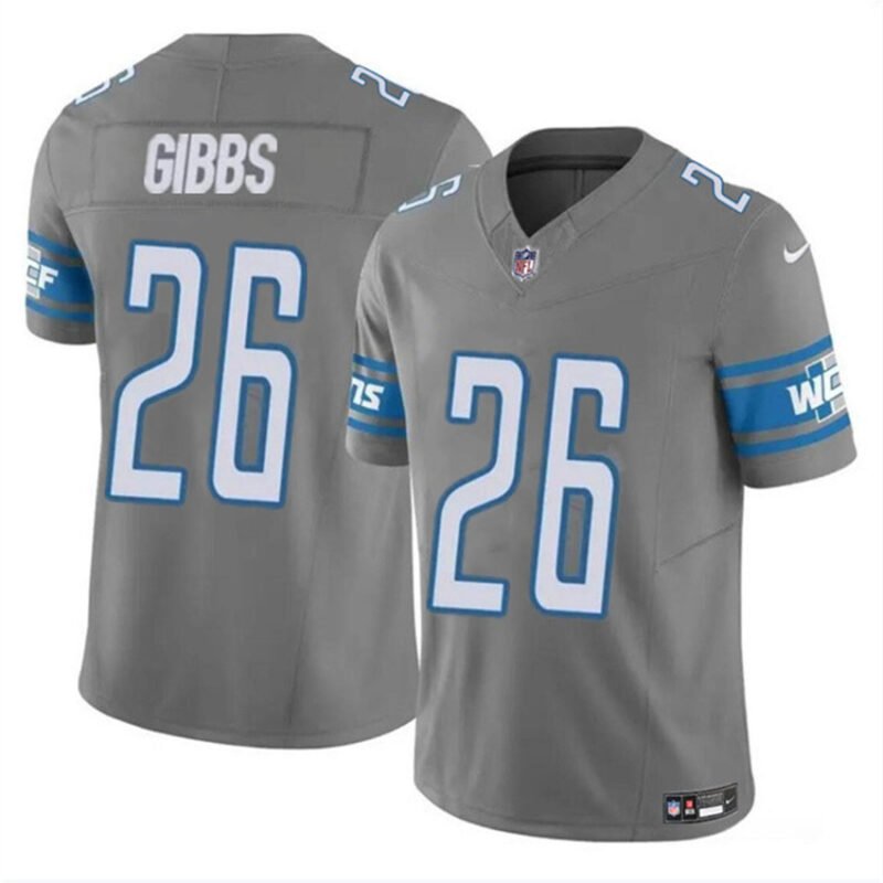Grey Detroit Lions #26 Jahmyr Gibbs 2023 F.U.S.E. Vapor Untouchable Limited Stitched Football Jersey - DTL234