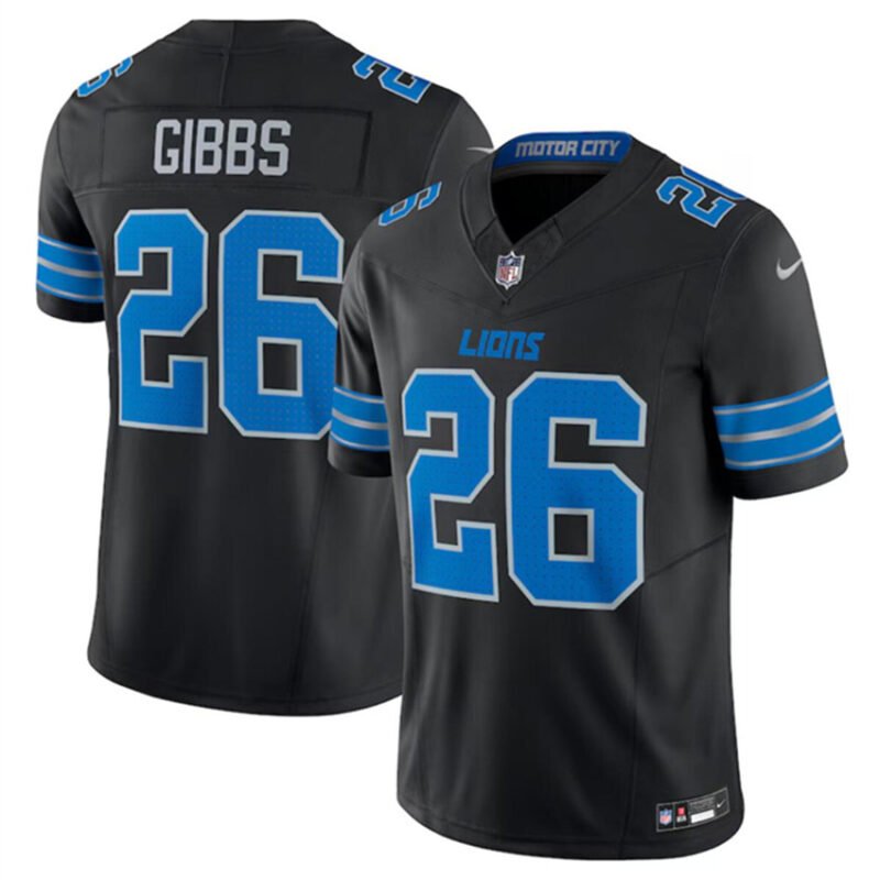 Black Detroit Lions #26 Jahmyr Gibbs 2024 F.U.S.E. 2nd Alternate Vapor Limited Stitched Jersey - DTL11