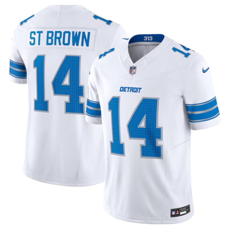 White Detroit Lions #14 Amon-Ra St. Brown 2024 F.U.S.E. Vapor Limited Stitched Jersey - DTL334
