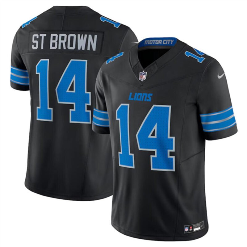 Black Detroit Lions #14 Amon-Ra St. Brown 2024 F.U.S.E. 2nd Alternate Vapor Limited Stitched Jersey - DTL123