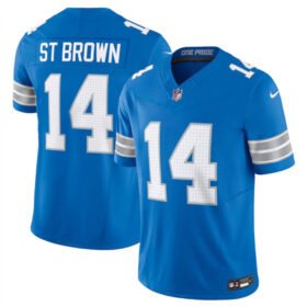 Blue Detroit Lions #14 Amon-Ra St. Brown 2024 F.U.S.E. Vapor Limited Stitched Jersey - DTL84