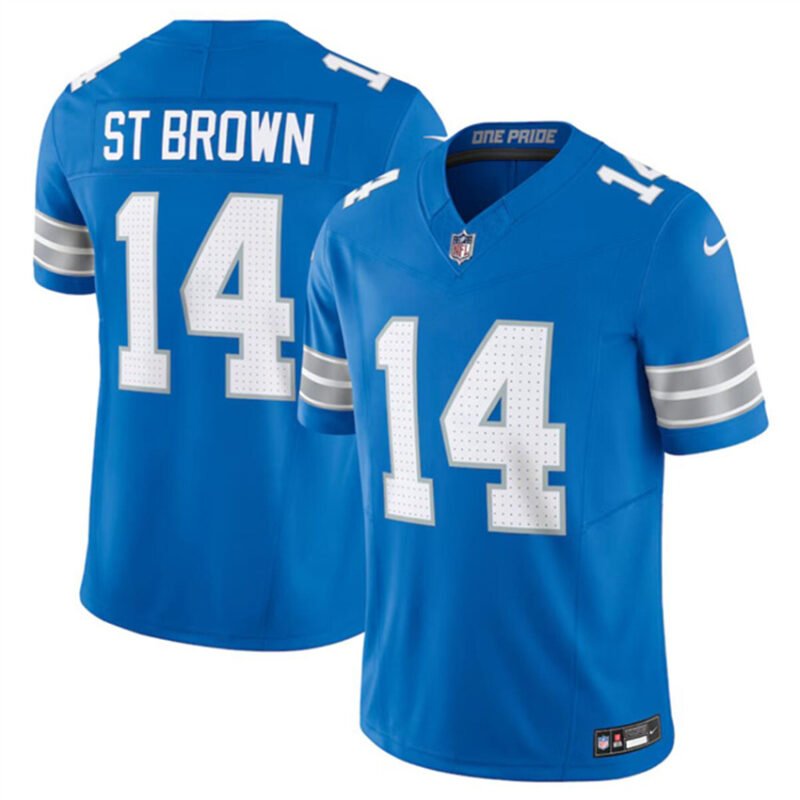 Blue Detroit Lions #14 Amon-Ra St. Brown 2024 F.U.S.E. Vapor Limited Stitched Jersey - DTL84