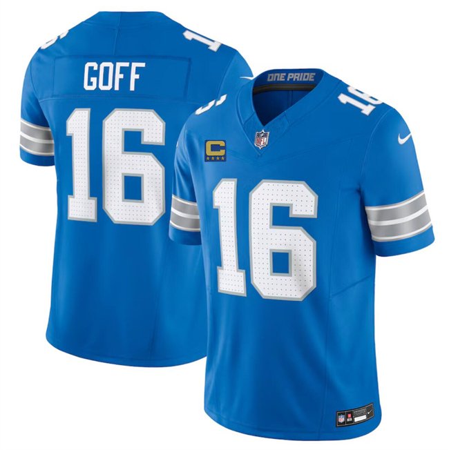 Blue Detroit Lions #16 Jared Goff 2024 F.U.S.E. With 4-Star C Patch Vapor Limited Stitched Jersey - DTL188