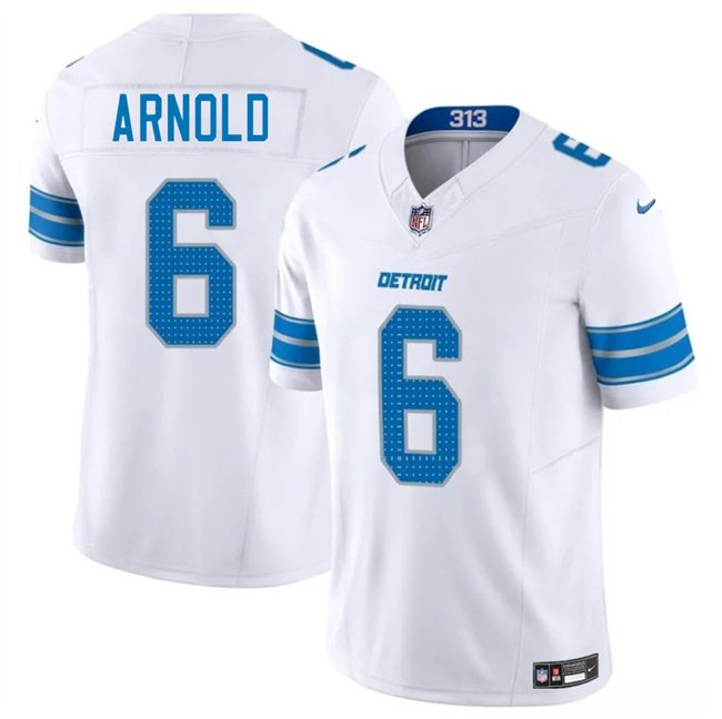 White Detroit Lions #6 Terrion Arnold 2025 F.U.S.E. Vapor Limited Stitched Jersey - DTL199