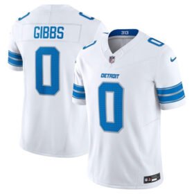 White Detroit Lions #0 Jahymr Gibbs 2025 F.U.S.E. Vapor Limited Stitched Jersey - DTL165