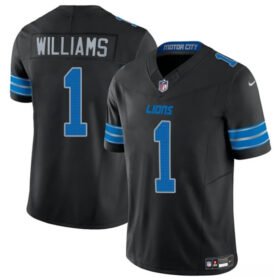 Black Detroit Lions #1 Jameson Williams 2025 F.U.S.E. Vapor Limited Stitched Jersey - DTL109