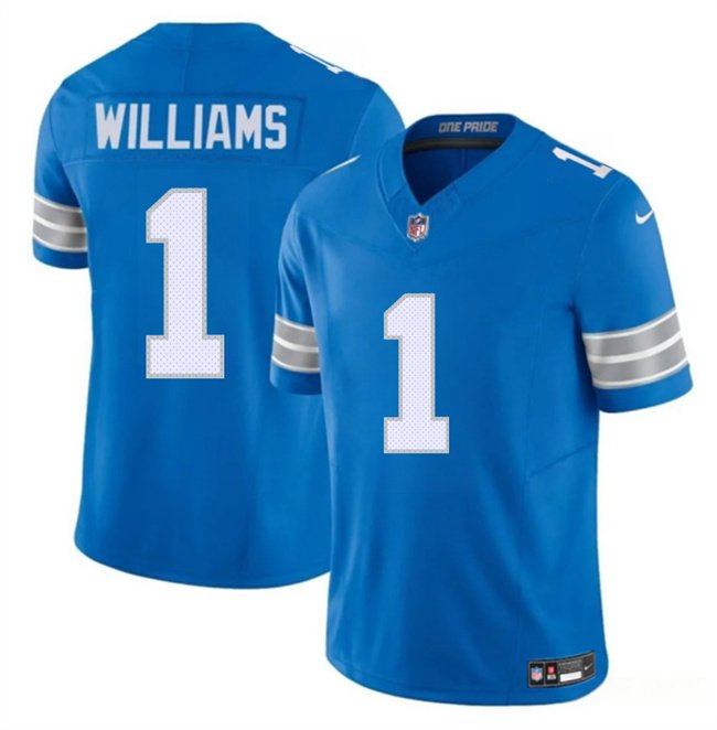 Blue Detroit Lions #1 Jameson Williams 2025 F.U.S.E. Vapor Limited Stitched Jersey - DTL125