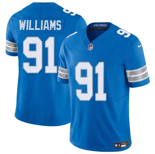 Blue Detroit Lions #91 Tyleik Williams 2025 F.U.S.E. Vapor Limited Stitched Jersey - DTL333