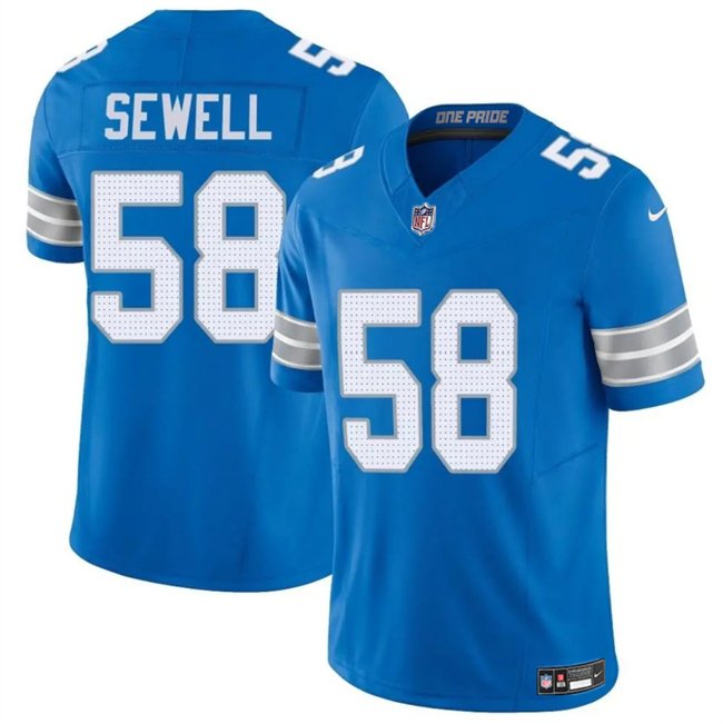 Blue Detroit Lions #58 Penei Sewell 2025 F.U.S.E. Vapor Limited Stitched Jersey - DTL57