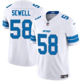 White Detroit Lions #58 Penei Sewell 2025 F.U.S.E. Vapor Limited Stitched Jersey - DTL85