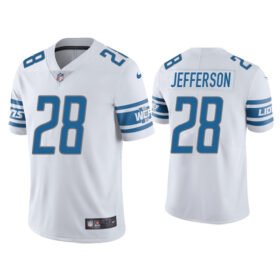 White Detroit Lions #28 Jermar Jefferson Vapor Untouchable Limited Stitched Jersey - DTL351