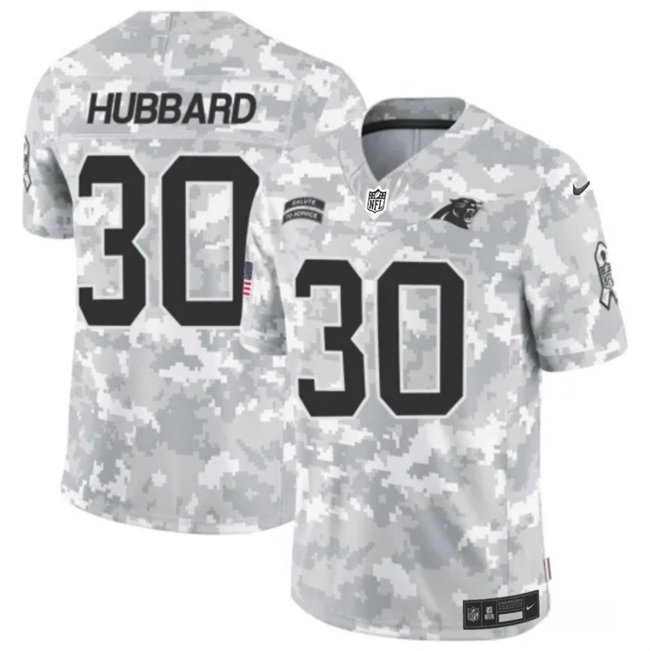 Arctic Camo Carolina Panthers #30 Chuba Hubbard 2024 F.U.S.E Salute to Service Limited Stitched Football Jersey - CPJ19