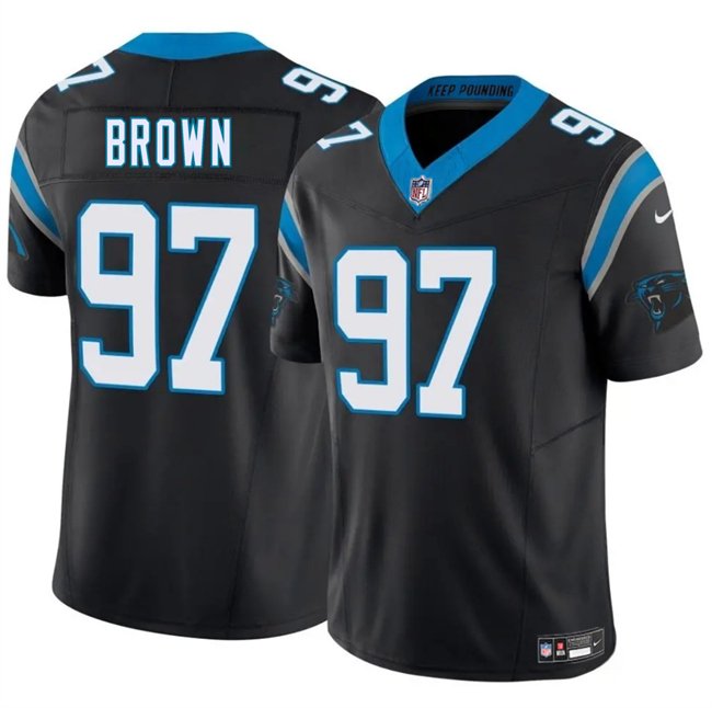 Black Carolina Panthers #97 Bobby Brown 2025 F.U.S.E. Vapor Limited Stitched Football Jersey - CPJ21