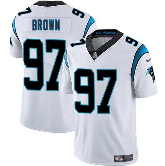 White Carolina Panthers #97 Bobby Brown 2025 Vapor Limited Stitched Football Jersey - CPJ41