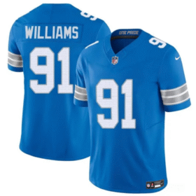 Blue Detroit Lions #91 Tyleik Williams 2025 Draft F.U.S.E. Vapor Limited Stitched Jersey - DTL121
