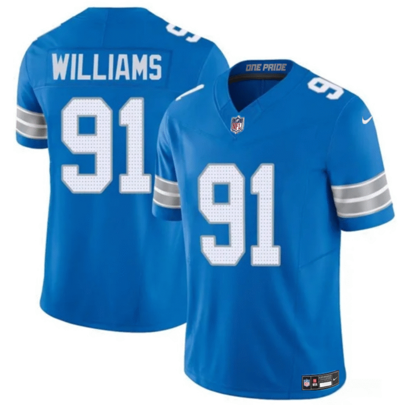 Blue Detroit Lions #91 Tyleik Williams 2025 Draft F.U.S.E. Vapor Limited Stitched Jersey - DTL121