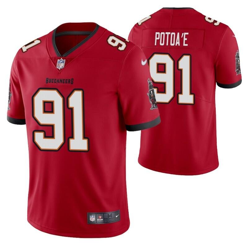 Red Tampa Bay Buccaneers #91 Benning Potoa'e Vapor Untouchable Limited Stitched Jersey - TBB76