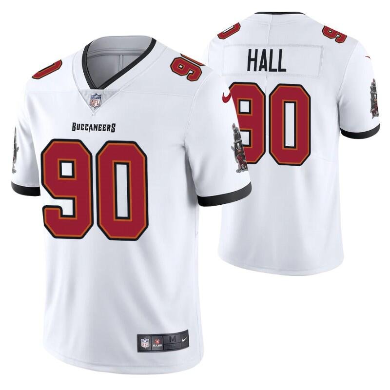 White Tampa Bay Buccaneers #90 Logan Hall Vapor Untouchable Limited Stitched Jersey - TBB171