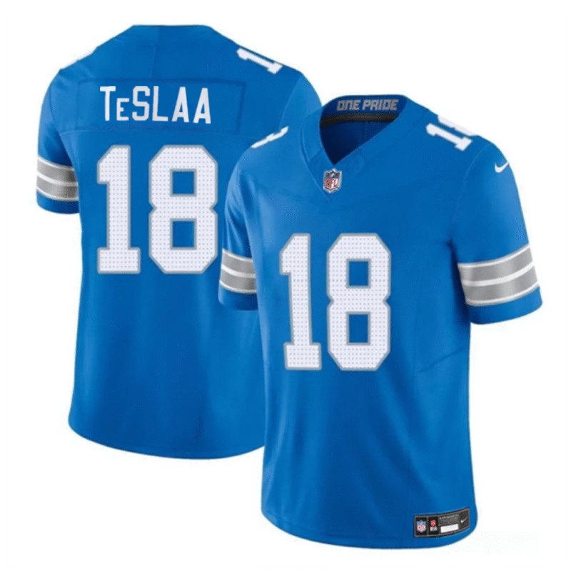 Blue Detroit Lions #18 Isaac TeSlaa 2025 Draft F.U.S.E. Vapor Limited Stitched Jersey - DTL82