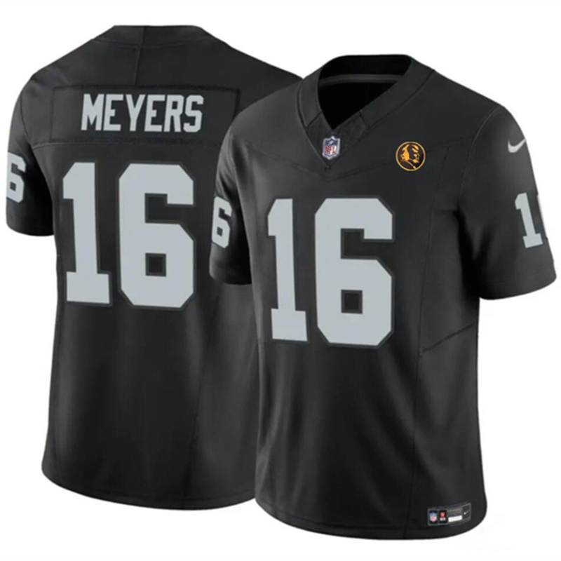 Black Las Vegas Raiders #16 Jakobi Meyers 2023 F.U.S.E. With John Madden Patch Vapor Limited Stitched Football Jersey - LVR132
