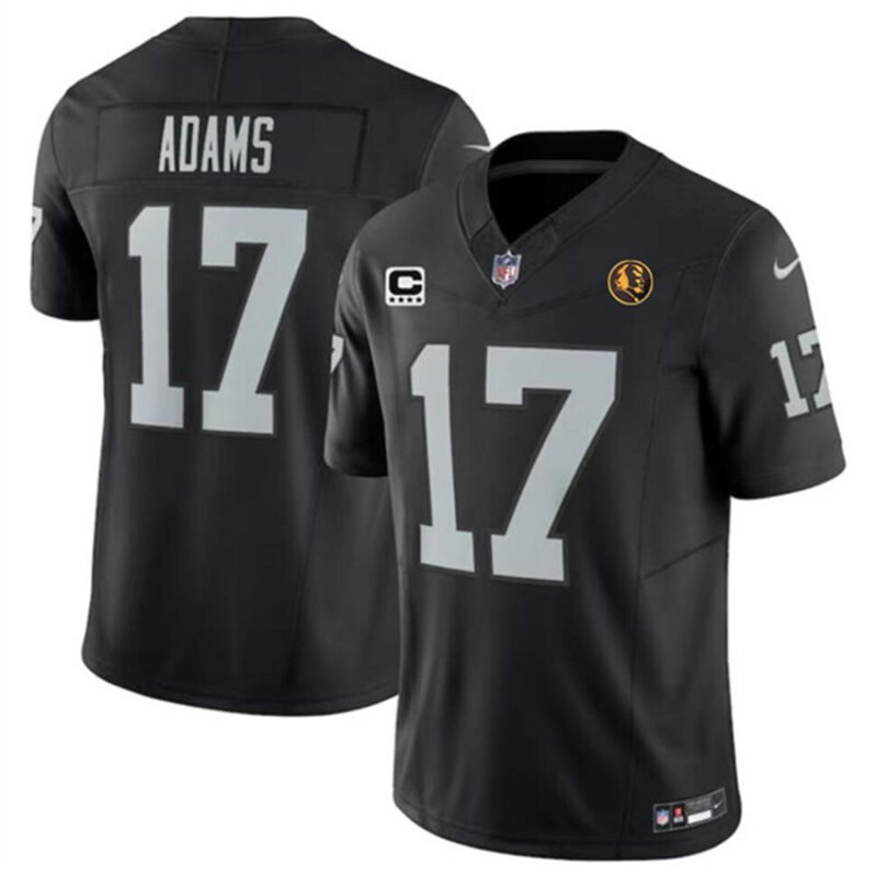 Black Las Vegas Raiders #17 Davante Adams 2023 F.U.S.E. With 4-star C Patch And John Madden Patch Vapor Limited Stitched Football Jersey - LVR238