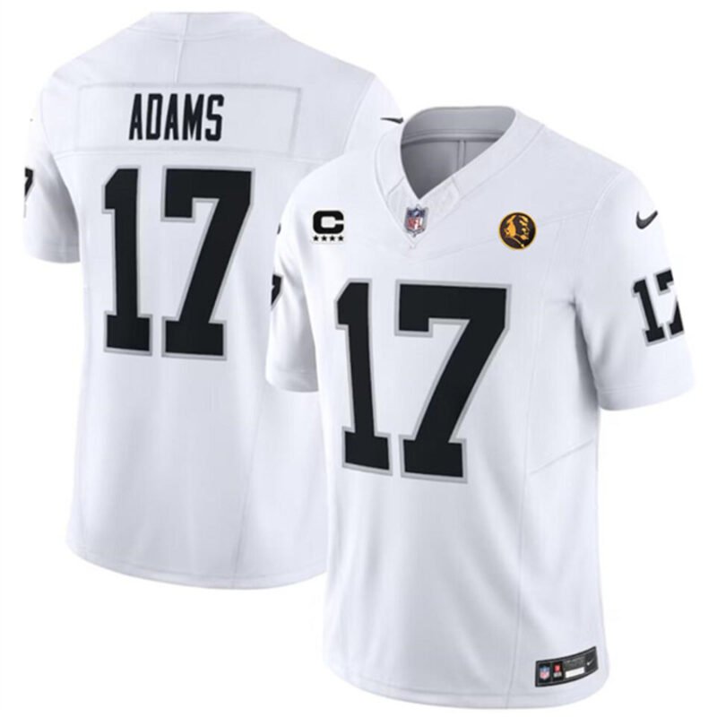 White Las Vegas Raiders #17 Davante Adams 2023 F.U.S.E. With 4-star C Patch And John Madden Patch Vapor Limited Stitched Football Jersey - LVR201
