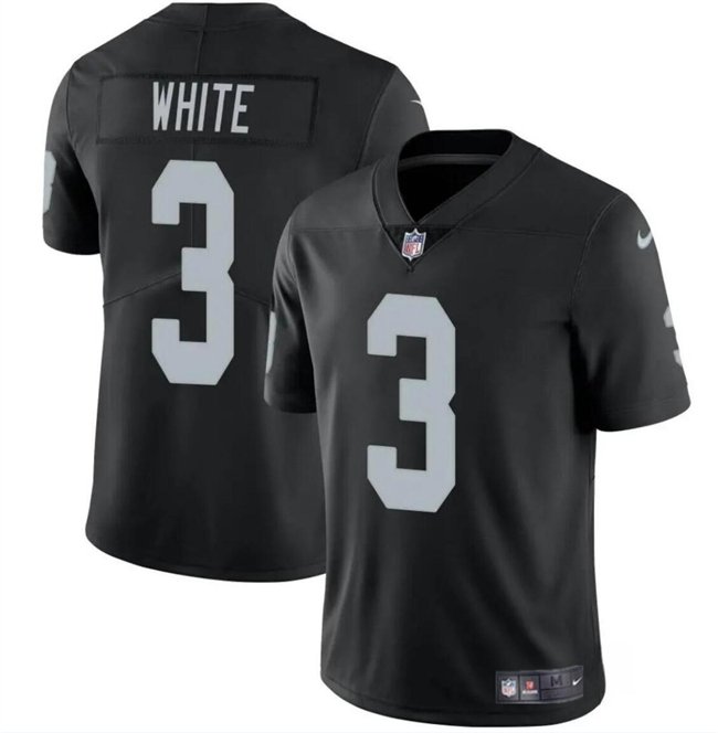 Black Las Vegas Raiders #3 Zamir White 2024 Vapor Stitched Football Jersey - LVR43