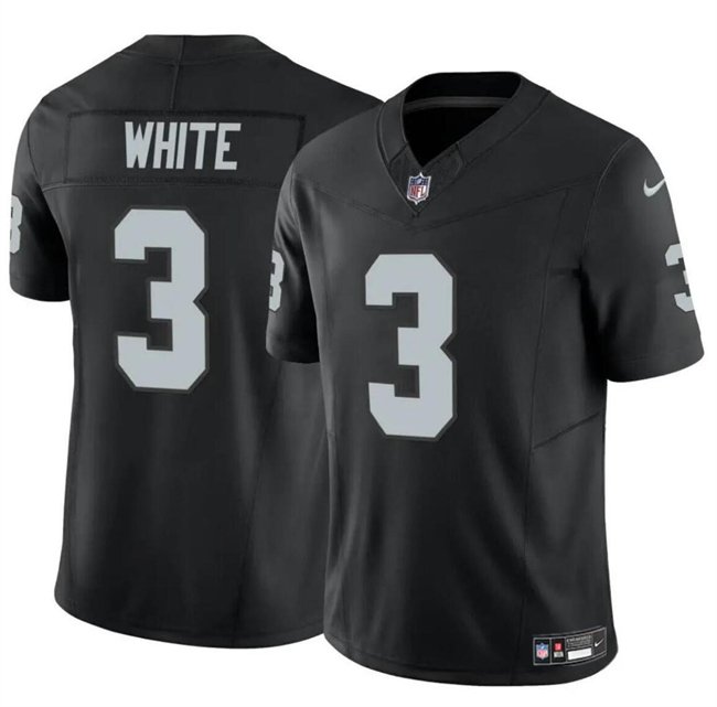 Black Las Vegas Raiders #3 Zamir White 2024 F.U.S.E Vapor Stitched Football Jersey - LVR16