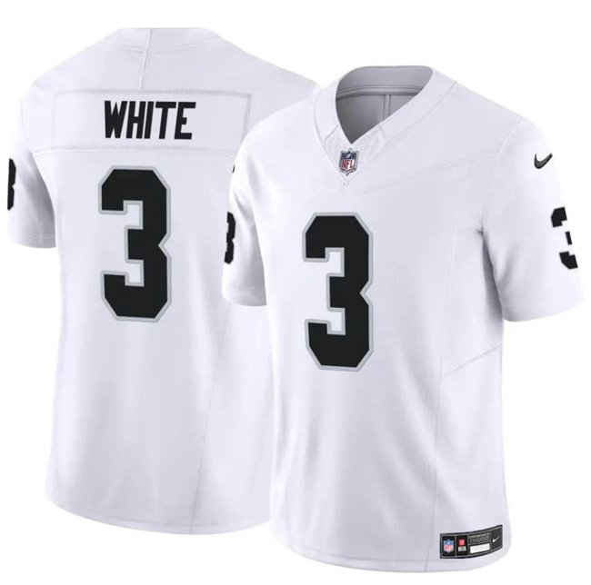 White Las Vegas Raiders #3 Zamir White F.U.S.E Vapor Stitched Football Jersey - LVR113