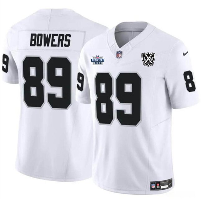 White Las Vegas Raiders #89 Brock Bowers 2024 F.U.S.E 65th Anniversary Patch Vapor Stitched Football Jersey - LVR82