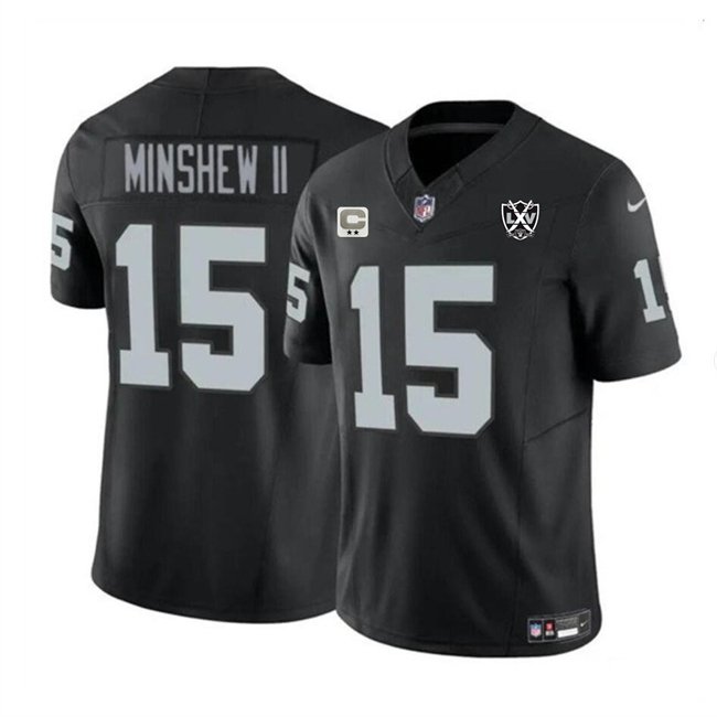 Black Las Vegas Raiders #15 Gardner Minshew II 2024 F.U.S.E 65th Anniversary Patch Vapor Stitched Football Jersey - LVR171