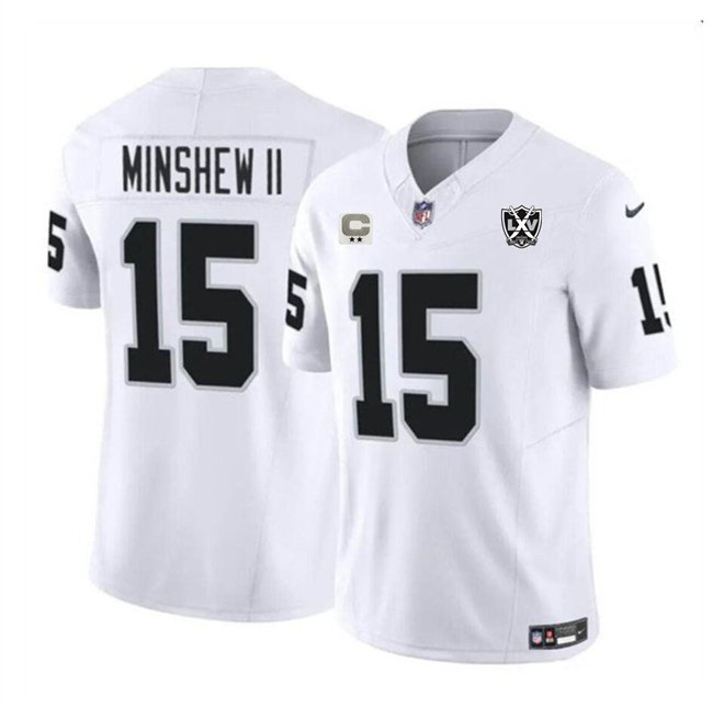 White Las Vegas Raiders #15 Gardner Minshew II 2024 F.U.S.E 65th Anniversary Patch Vapor Stitched Football Jersey - LVR237
