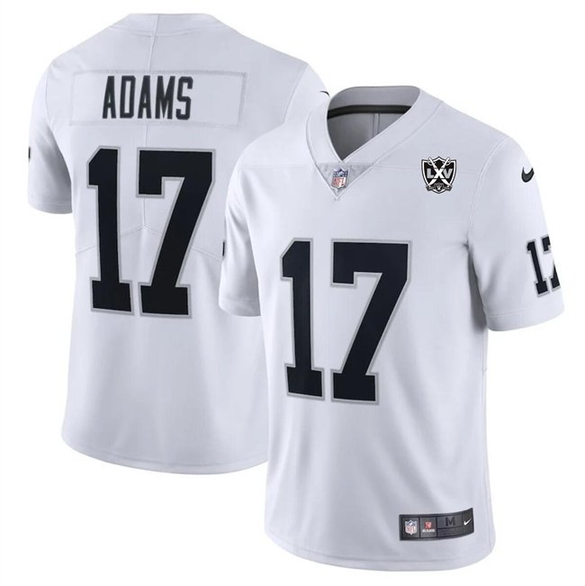 White Las Vegas Raiders #17 Davante Adams 2024 65th Anniversary Patch Vapor Stitched Football Jersey - LVR151