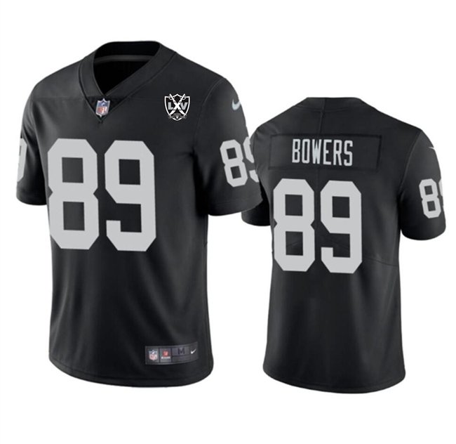 Black Las Vegas Raiders #89 Brock Bowers 2024 65th Anniversary Patch Vapor Stitched Football Jersey - LVR33