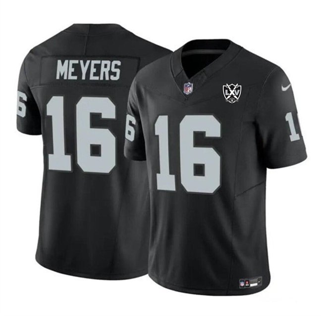 Black Las Vegas Raiders #16 Jakobi Meyers 2024 F.U.S.E 65th Anniversary Patch Vapor Stitched Football Jersey - LVR105